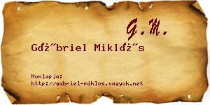 Gábriel Miklós névjegykártya
